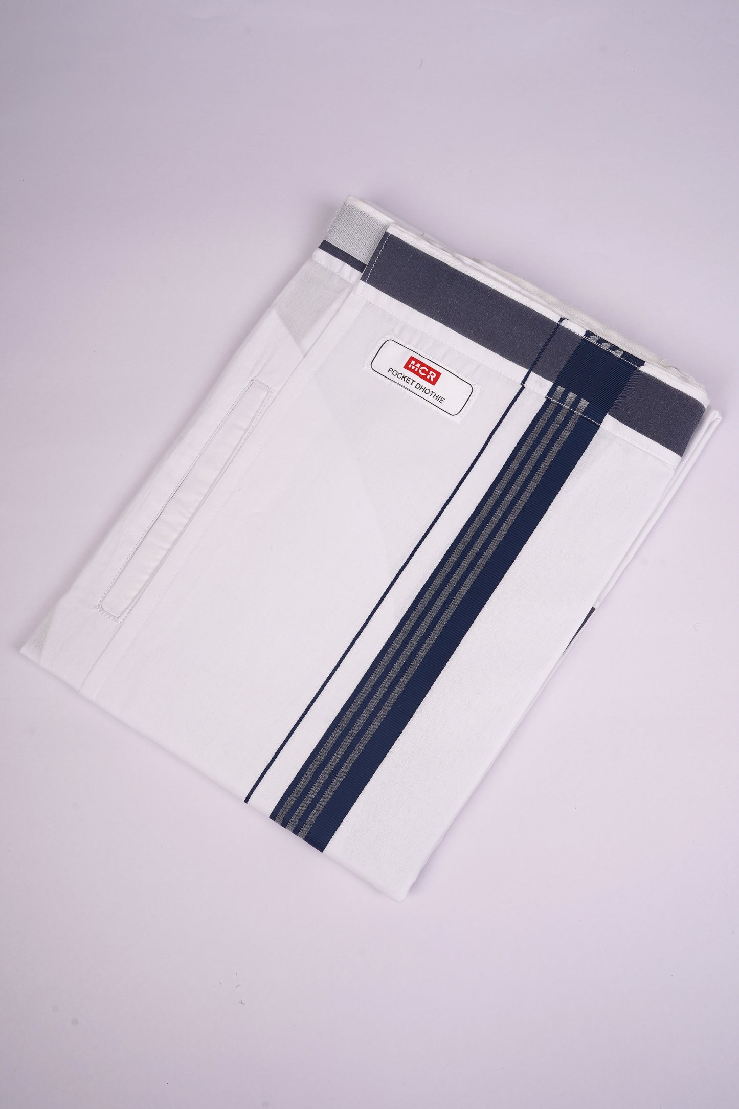 PKT FS-01 VELCRO WHITE SINGLE DHOTI - Dark Blue