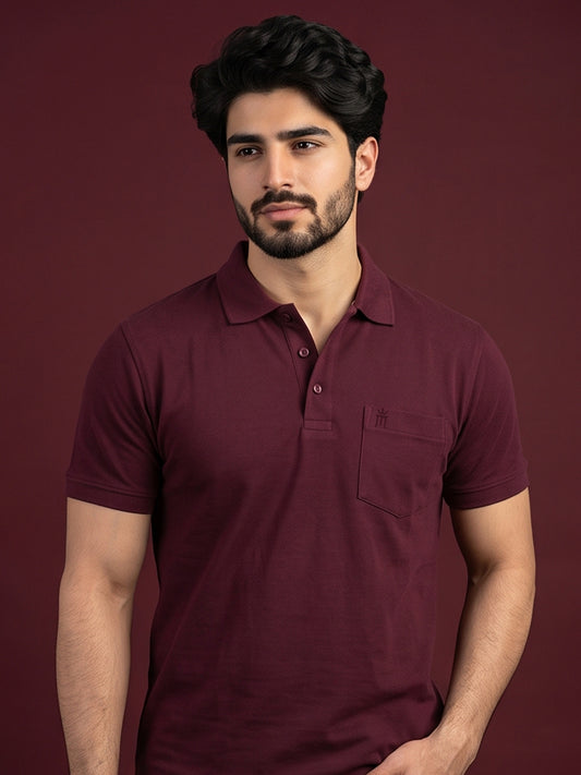 Python Plain Maroon Color T-Shirt - 70005