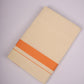 FD-08C CREAM DOUBLE DHOTI 3.80 MTR- Orange