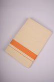 FD-08C CREAM DOUBLE DHOTI 3.80 MTR- Orange