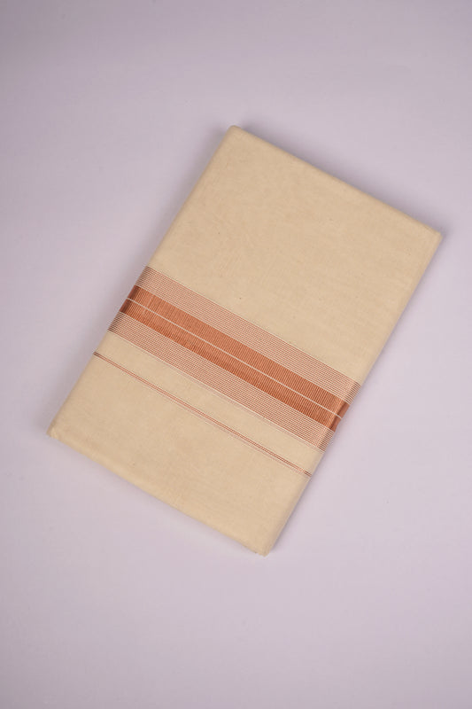 COPPER-13C CREAM DOUBLE DHOTI  4.00 MTR