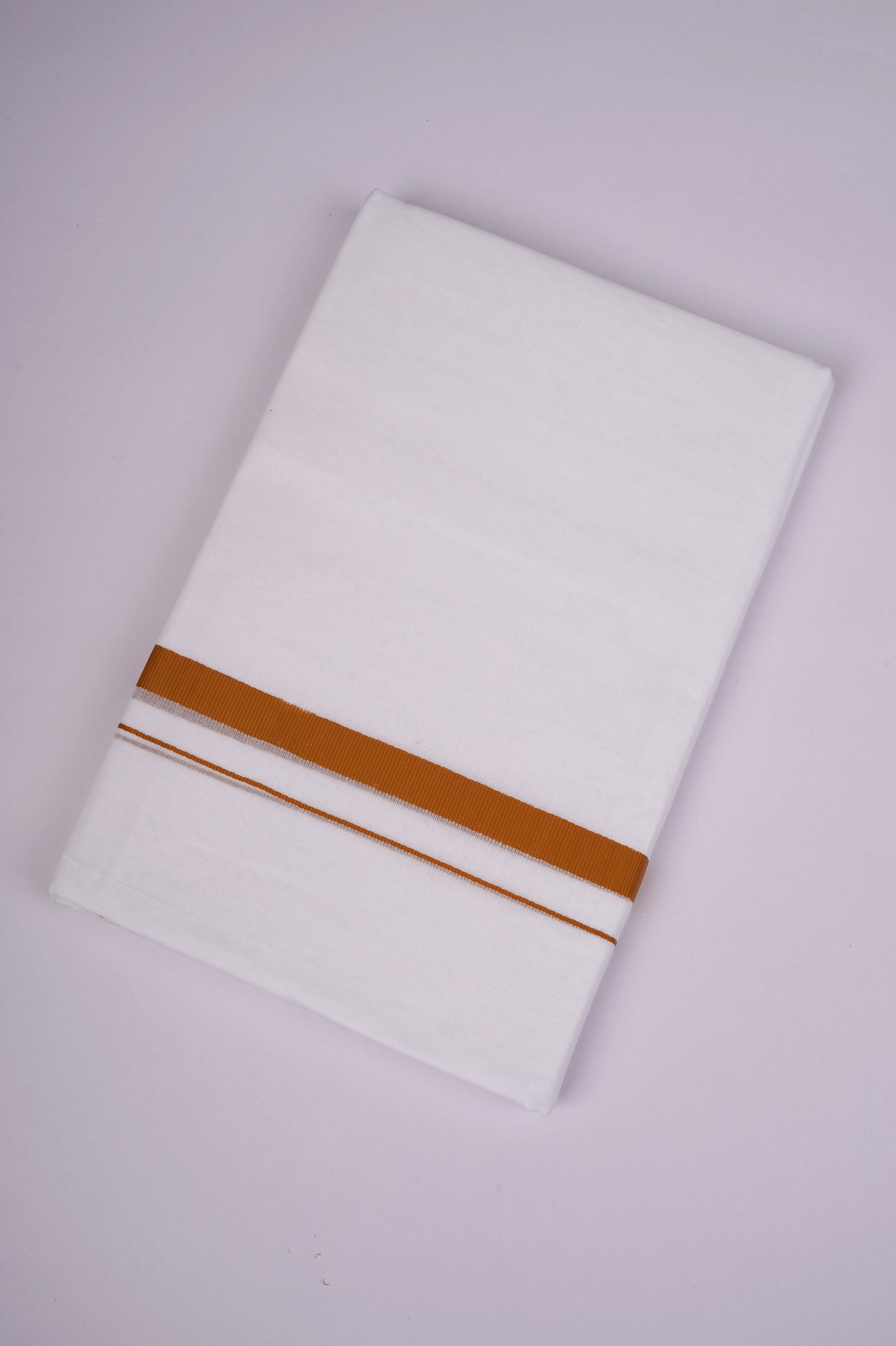 HD-29 WHITE DOUBLE DHOTI  4.00 MTR - Brown