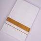 GLD-101 WHITE DOUBLE DHOTI  4.00 MTR