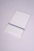 Mens White Single Dhoti Cotton Blend with Small Border - 1.90M | SS-16 - Navy Blue