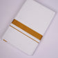 GLD-96 WHITE DOUBLE DHOTI   3.80 MTR