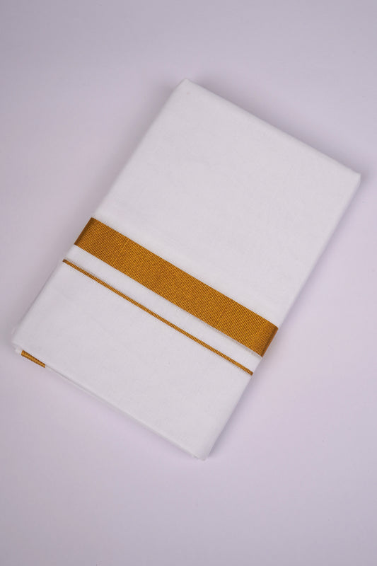 GLD-96 WHITE DOUBLE DHOTI   3.80 MTR