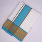 PK-9X5-12 SET WHITE DOUBLE DHOTI - blue