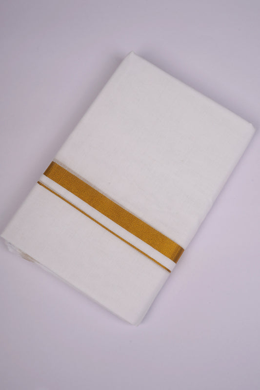 GLD-115 WHITE DOUBLE DHOTI  3.70 MTR