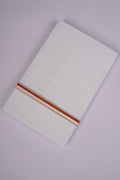 Mens Cotton Blend White Dhoti Double Small  Border 3.80 m|SD-03 MUSTARD