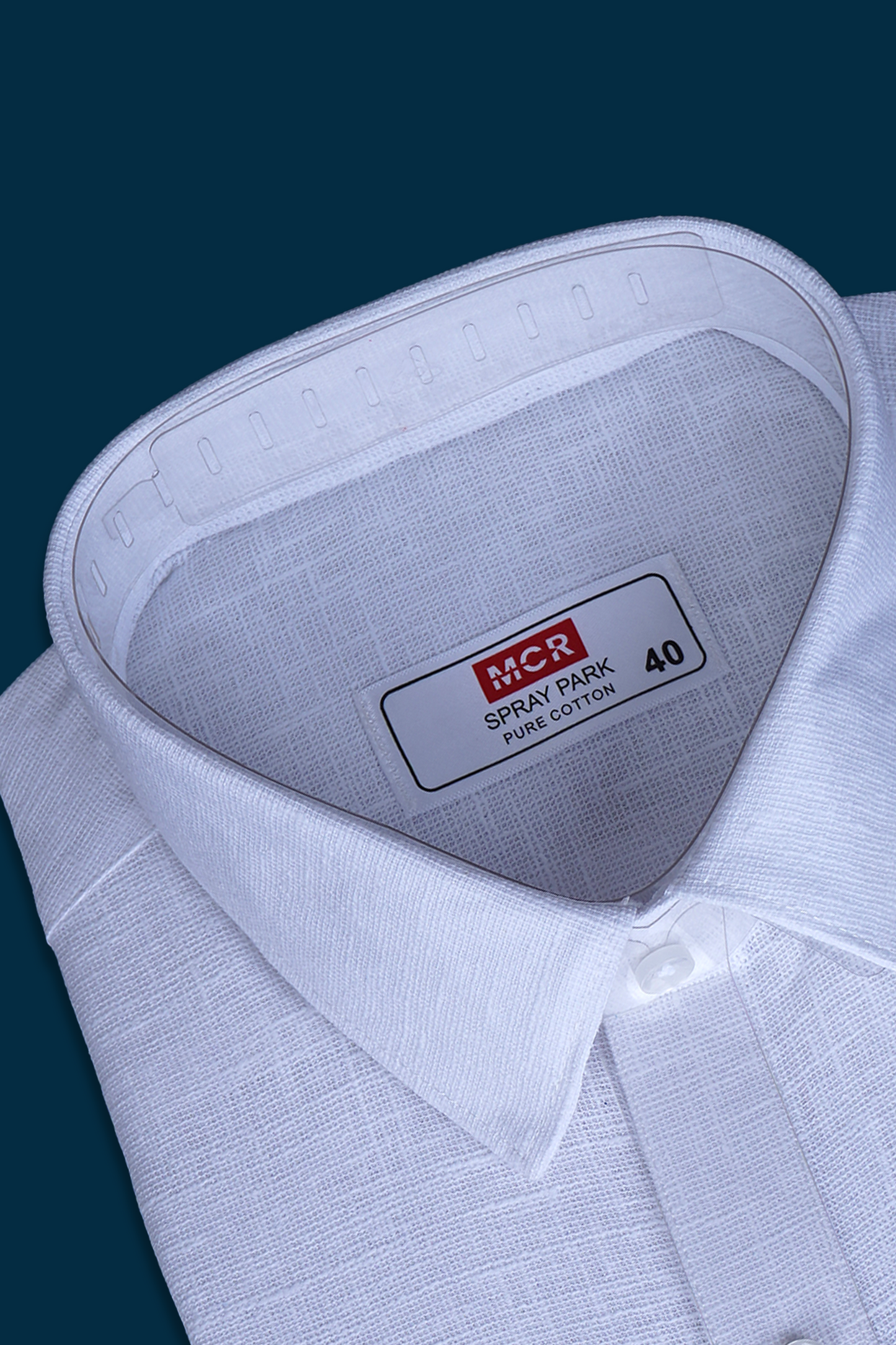 MCR SPRAY PARK Full Sleeve Formal White Shirt For Men-APPLE CUT