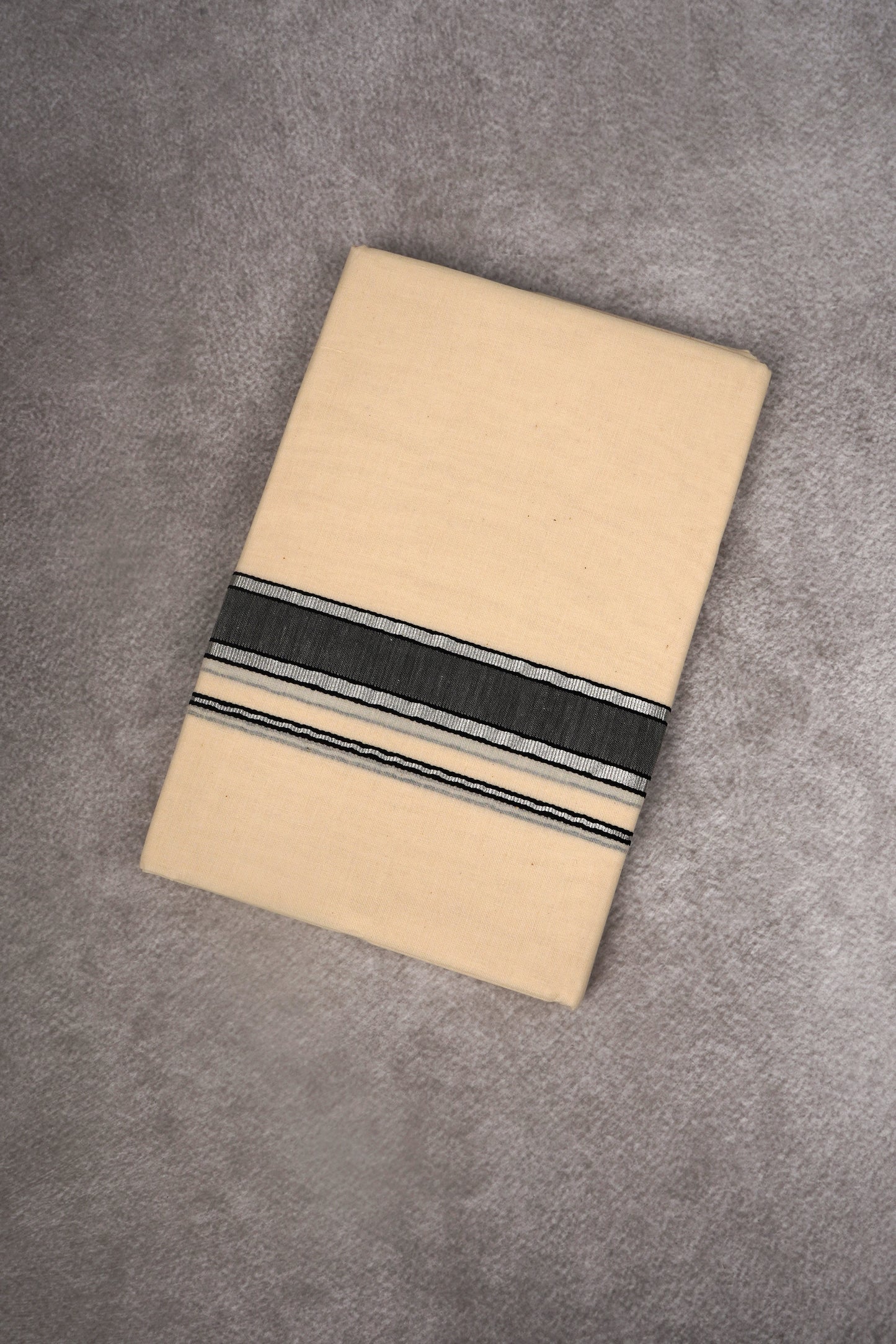 FD-178C CREAM DOUBLE DHOTHIE 3.80 MTR - gray