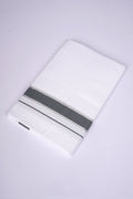 Mens  White Dhoti Single Fancy Border DARK GRAY 2.00 m |FS-96