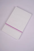 Mens White Double Dhoti Cotton Blend with Small Border - 3.80M | SD-03-Pink