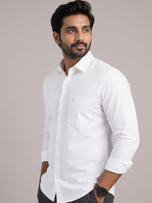 Mega Formal White Shirt For Men-Apple Cut