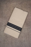 FCD-360C CREAM DOUBLE DHOTI  3.80 MTR - Black