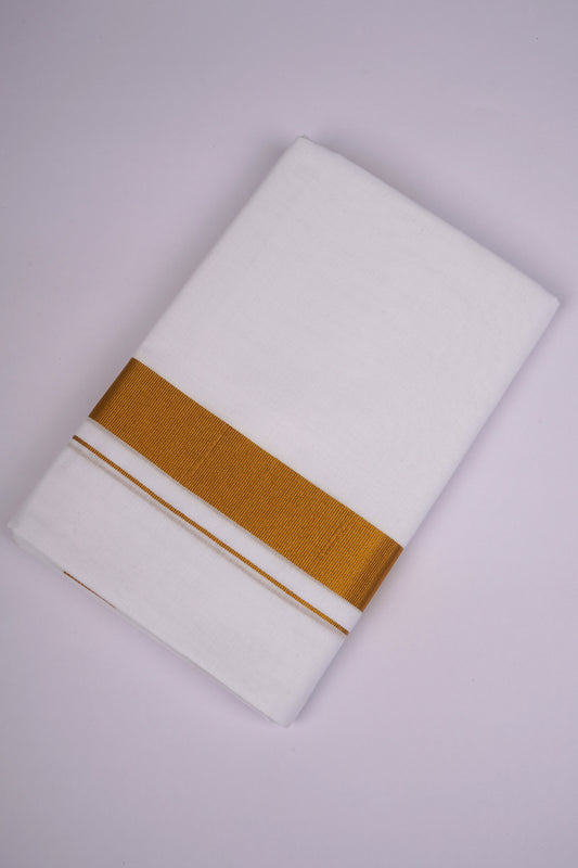 GLD-34 WHITE DOUBLE DHOTI  3.80 MTR
