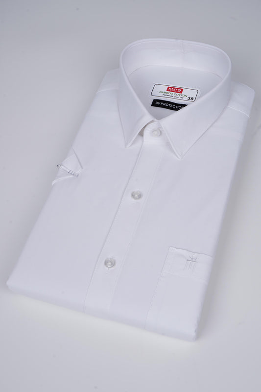 Brazil Bamboo Cotton Formal White Shirt (Apple Cut)