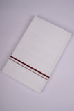SD-03 WHITE DOUBLE DHOTI  3.80 MTR - maroon