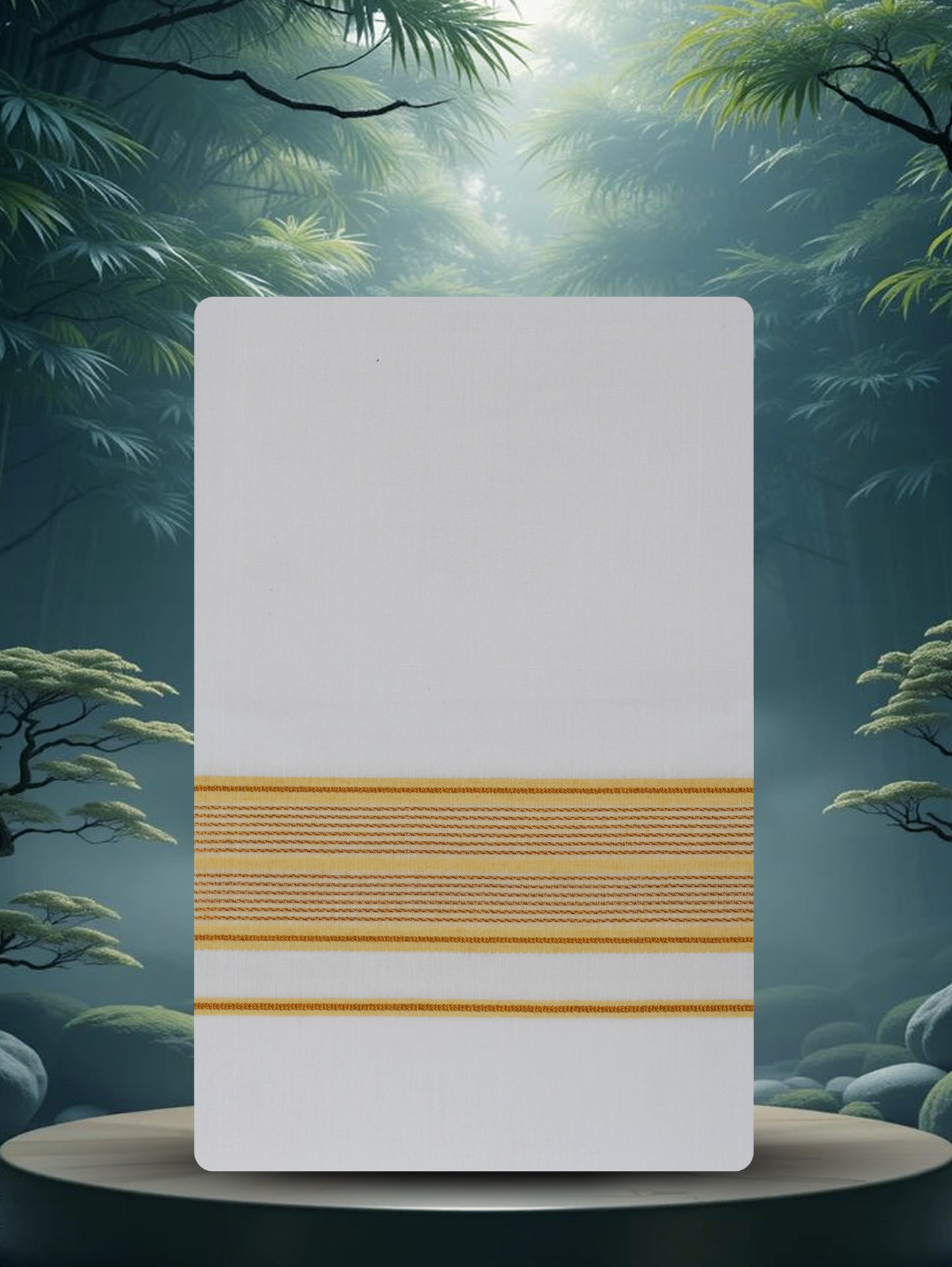 WHITE SINGLE COTTON KARAI - FCS-20 DHOTHIE 2.00 MTR