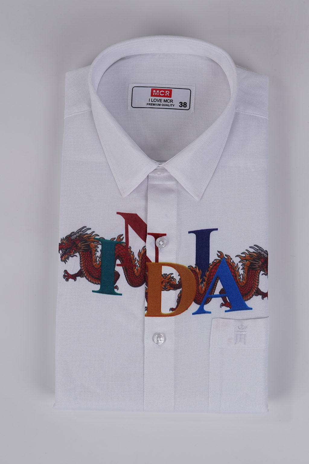 Men Casual Printed White Shirt - India