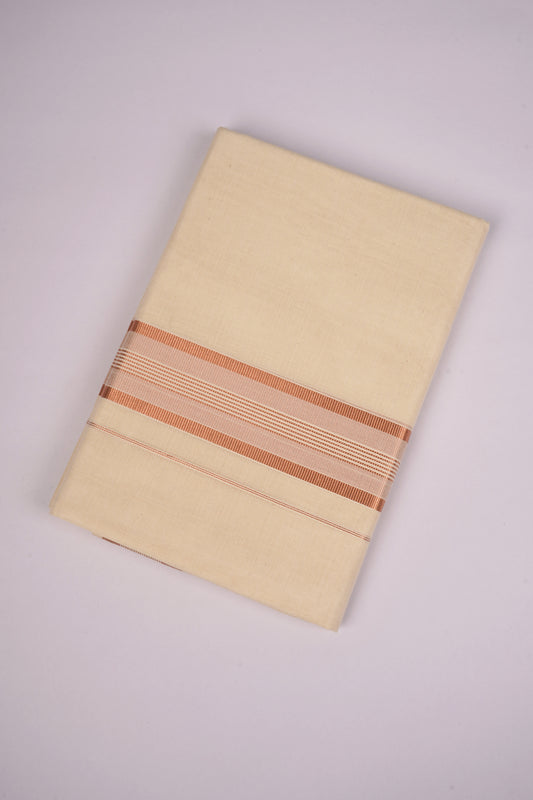 COPPER-16C CREAM DOUBLE DHOTI  4.00 MTR