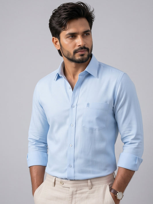 MCR Men Formal Colour Shirt - Sky Blue 82503 Hydrogen