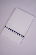 Mens White Double Dhoti 100% Cotton with Big Border - 4.00M | SD-17-Dark Blue