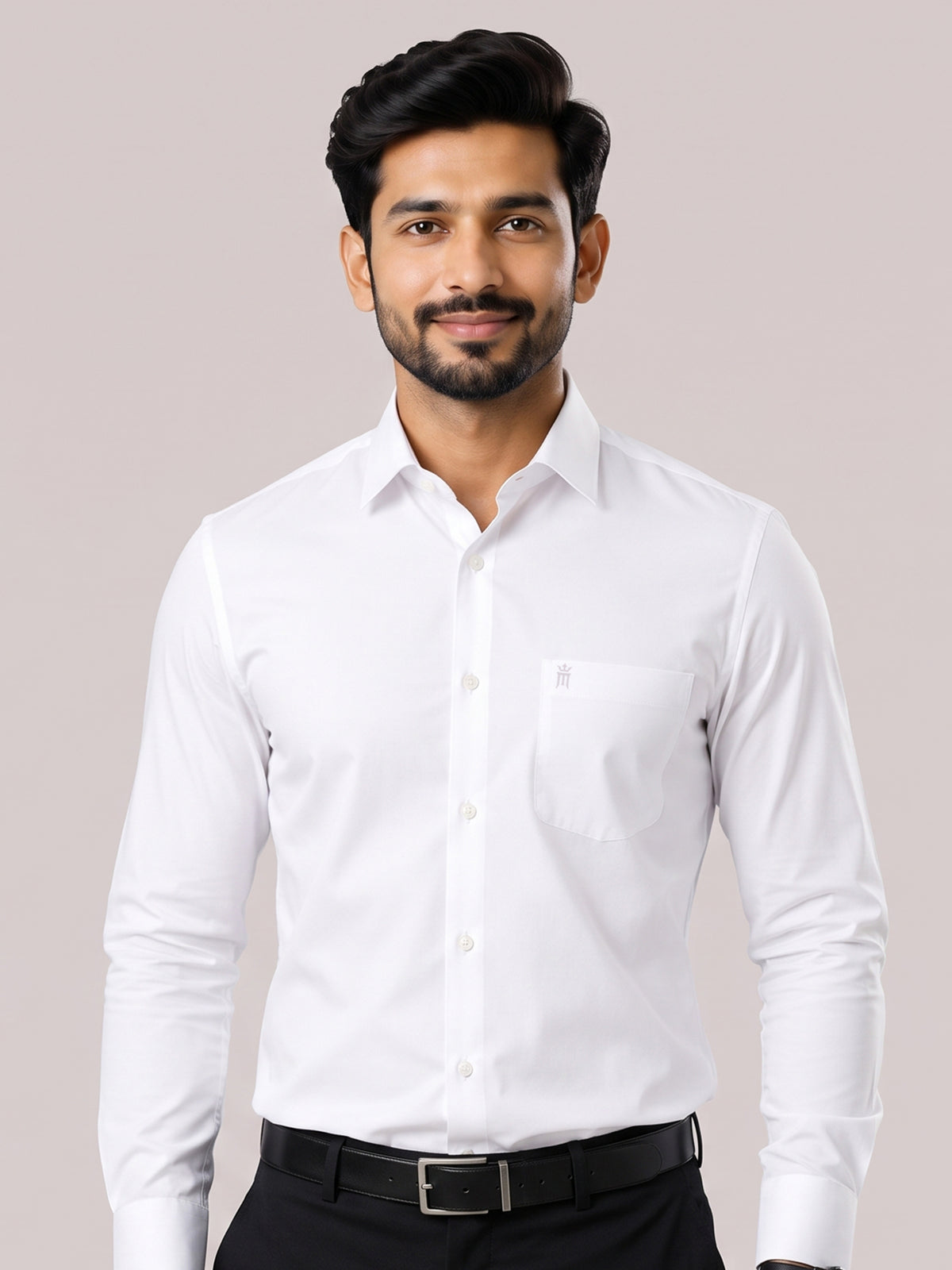 Anti Wrinkle Free Formal White Shirt For Men