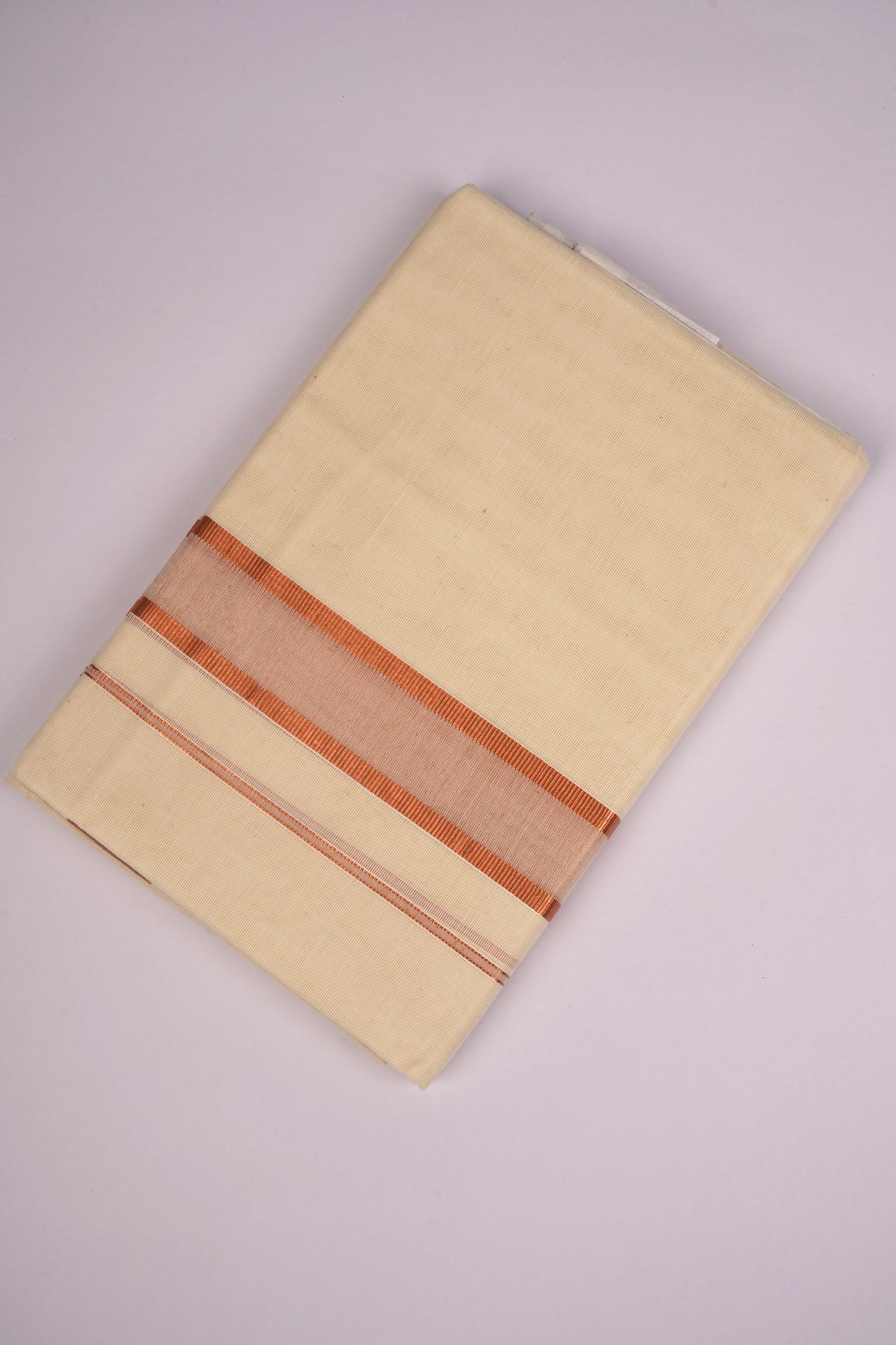 COPPER-01C CREAM DOUBLE DHOTI  4.00 MTR