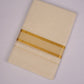GLD-124C CREAM DOUBLE DHOTI  4.00 MTR