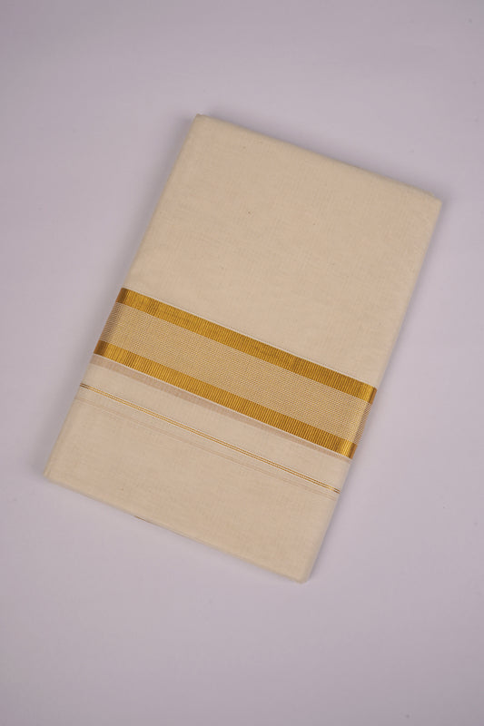 GLD-124C CREAM DOUBLE DHOTI  4.00 MTR