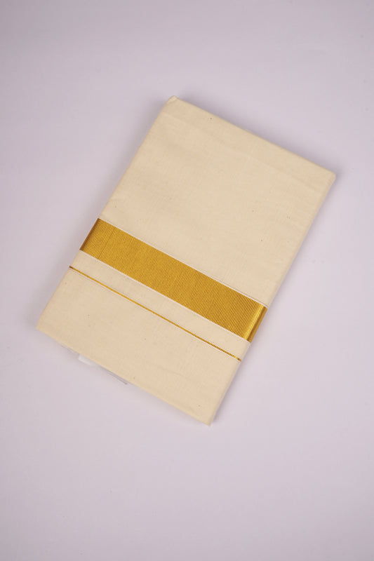 GLD-12C CREAM DOUBLE DHOTI  4.00 MTR