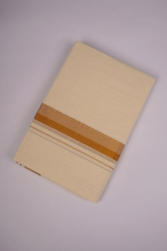 GLD-166C CREAM DOUBLE DHOTI  4.00 MTR