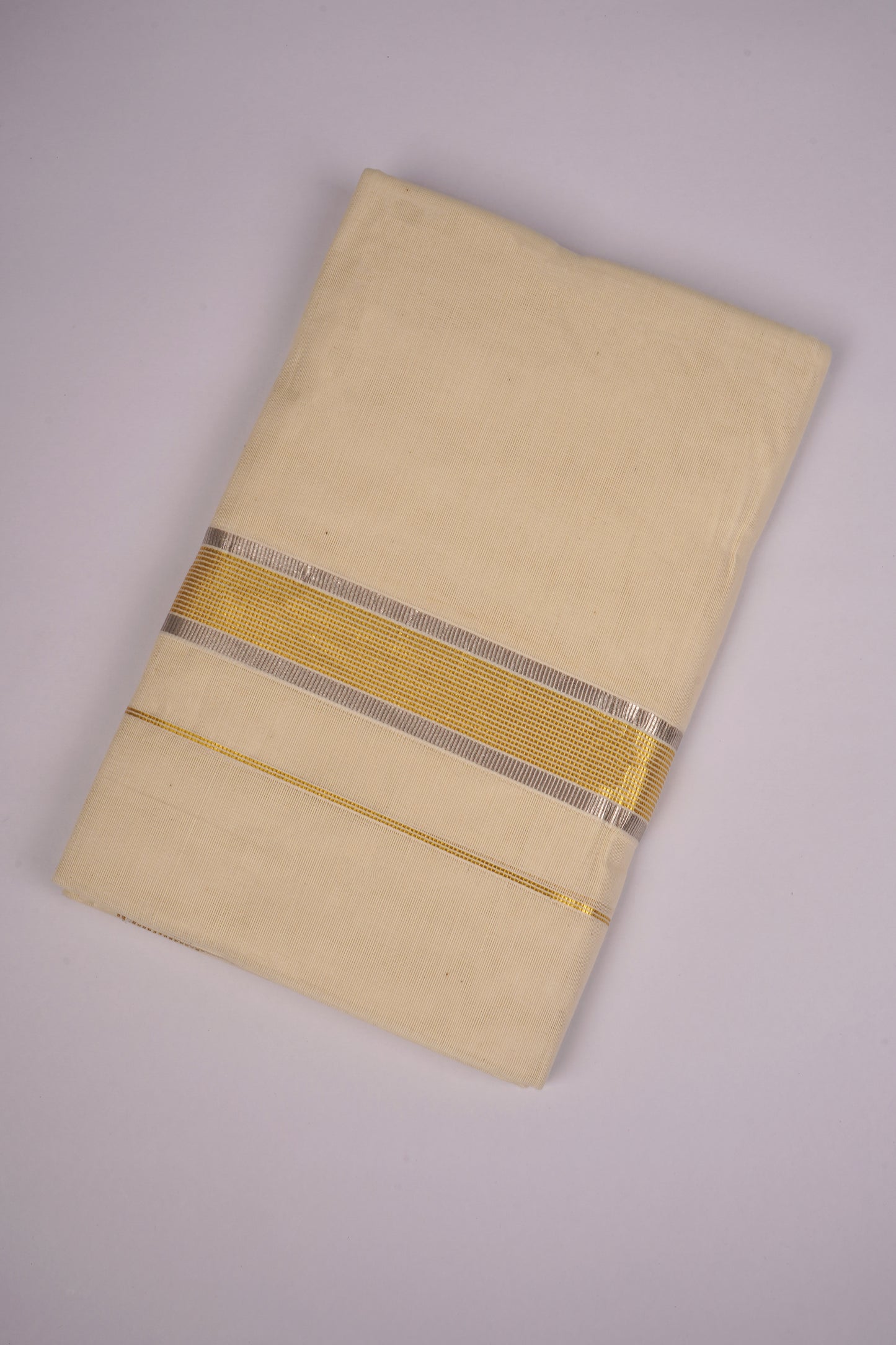 GLD-151C CREAM DOUBLE DHOTI  4.00 MTR