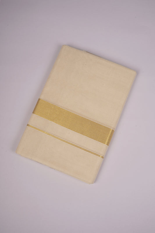 GLD-123C CREAM DOUBLE DHOTI  4.00 MTR