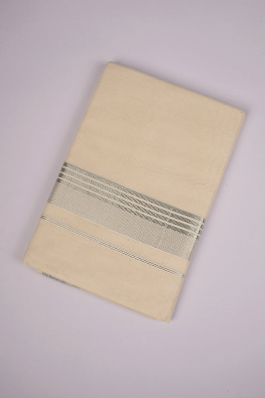 SLD-81C CREAM DOUBLE DHOTI  4.00 MTR