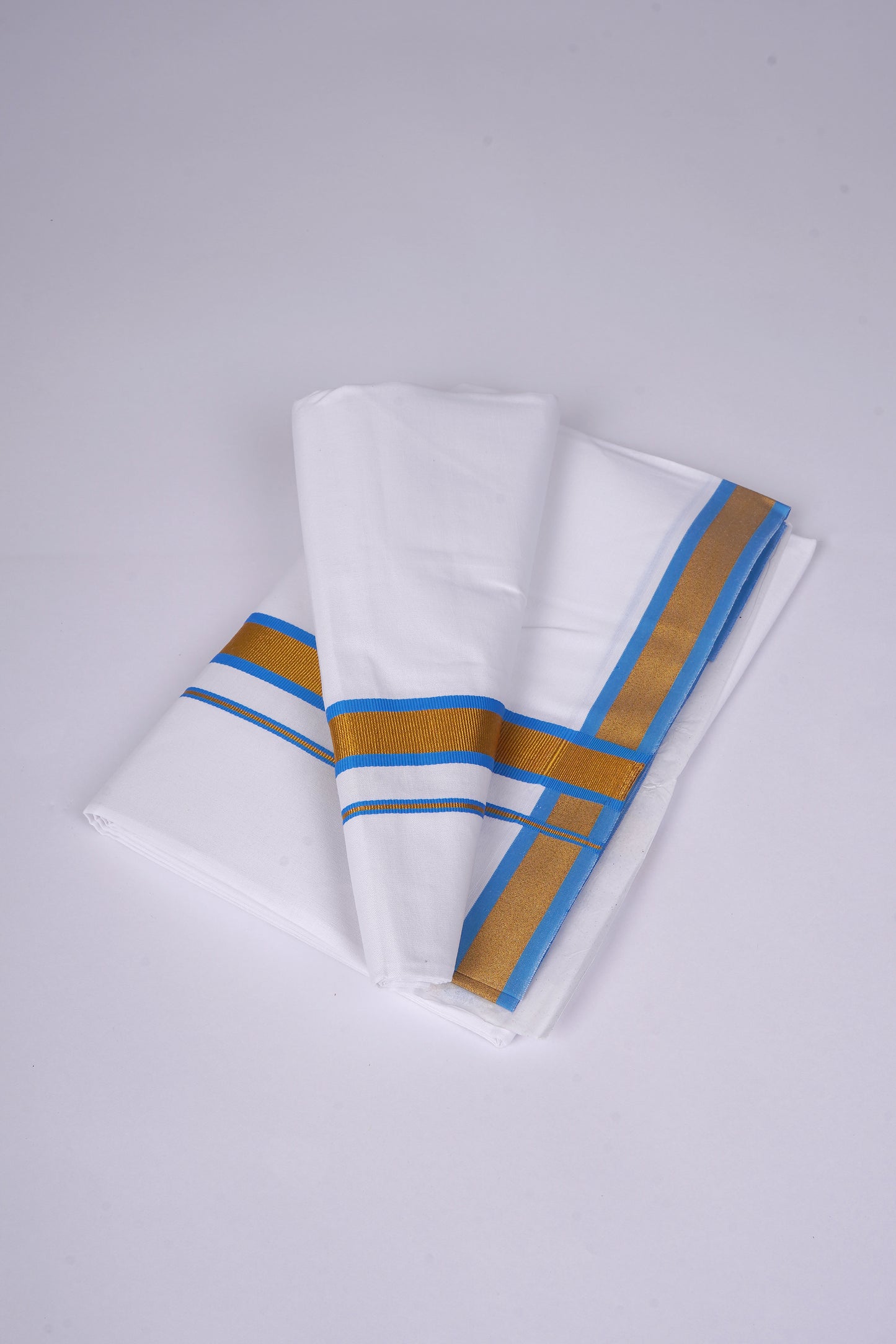 FS-103 W/S DHOTI 2.00 MTR - GOLD BLUE