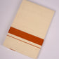 FD-08C CREAM DOUBLE DHOTI  3.80 MTR-Light Orange