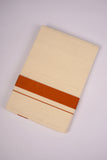 FD-08C CREAM DOUBLE DHOTI  3.80 MTR-Light Orange