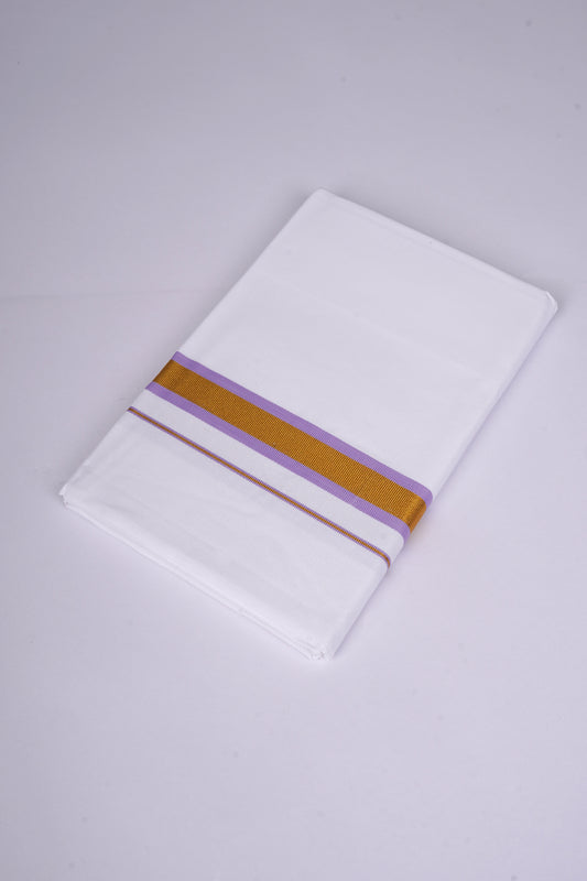 FS-103 W/S DHOTI 2.00 MTR - GOLD LIGHT VIOLET