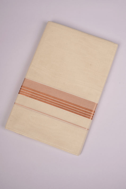 COPPER-04C CREAM DOUBLE DHOTI  4.00 MTR