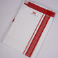PKT FD-02 VELCRO WHITE DOUBLE DHOTI - Red