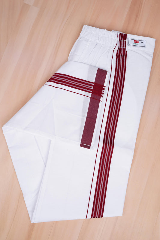 Easy Fit Fancy W/S Dhoti - Maroon