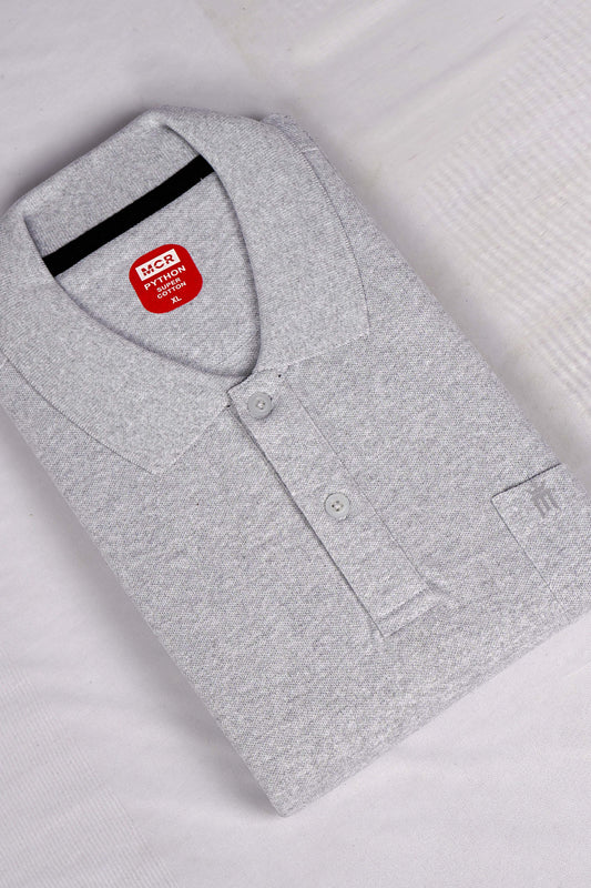 Python Plain WHITE MILANGE Color T-Shirt - 70010