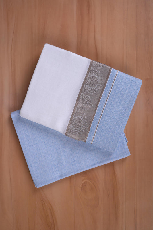 Aayush Cotton Jaquard Shirtings & Dhoti Single Set - D5