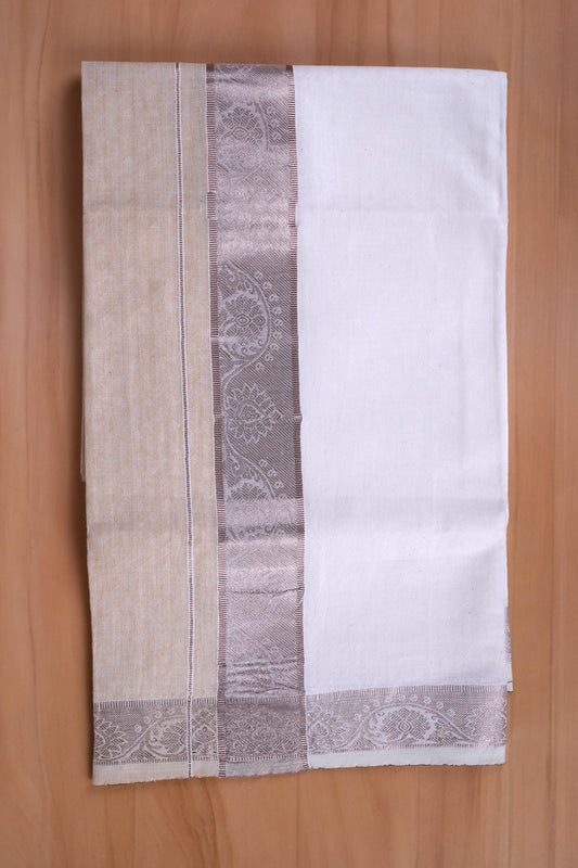 Aayush Cotton Jaquard Shirtings & Dhoti Single Set - D7