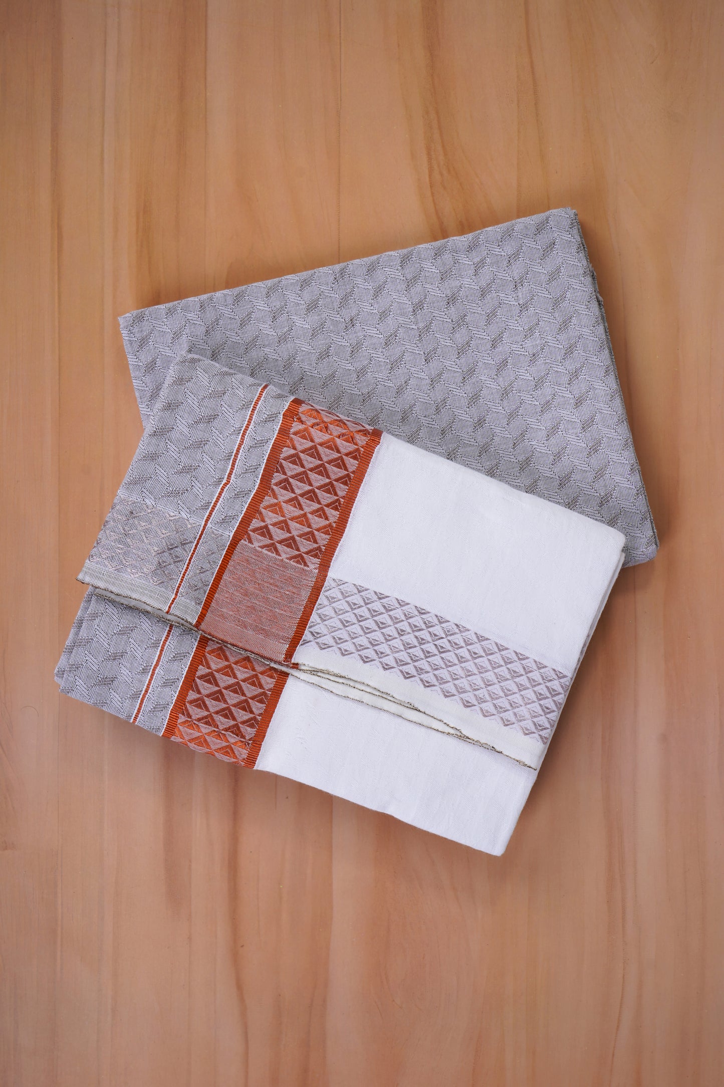 Aayush Cotton Jaquard Shirtings & Dhoti Single Set - D11