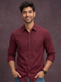 Stain Free Full Sleeve Formal Maroon Color Shirt For Men-68001