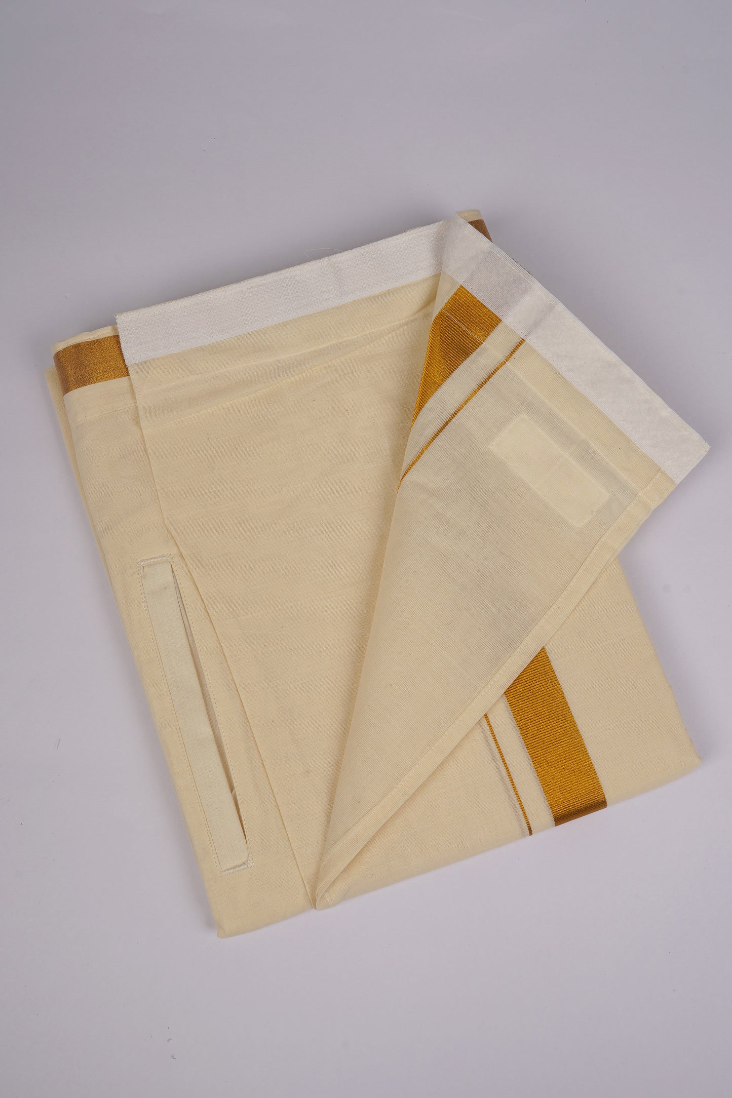 PKT GLD-01C VELCRO CREAM DOUBLE DHOTI