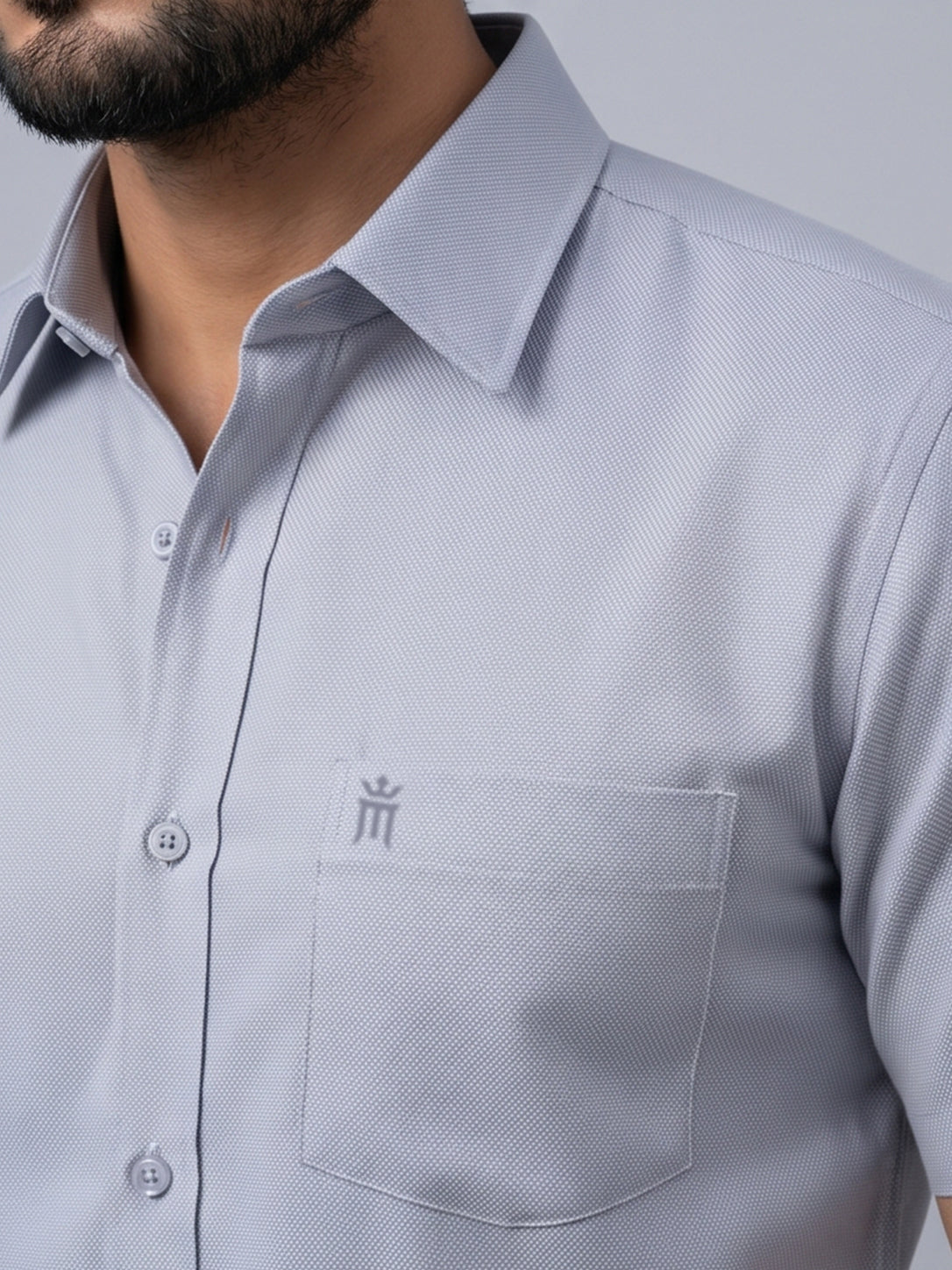 MCR Men Formal Colour Shirt - Light gray 82504 Hydrogen